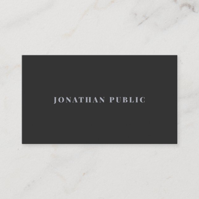 Berufliche Silver Text Template dunkelgrau Visitenkarte (Vorderseite)