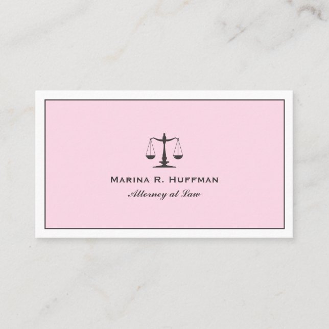 Berufliche Skala der Rechtsanwälte in Rosa Visitenkarte (Vorderseite)