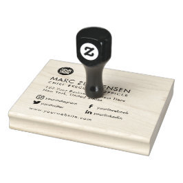 Berufliche Social Media & Logo-Rücksendeadresse Gummistempel