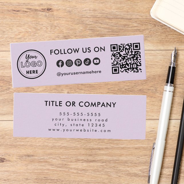 Berufliche Social-Media-Logos folgen QR-Code Mini Visitenkarte (Von Creator hochgeladen)