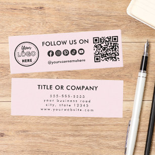 Berufliche Social-Media-Logos folgen QR-Code Mini Visitenkarte