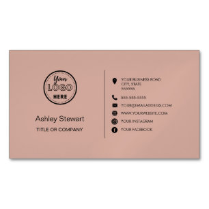 Berufliche Social Media-Logos Modern blush Pink Magnetische Visitenkarte