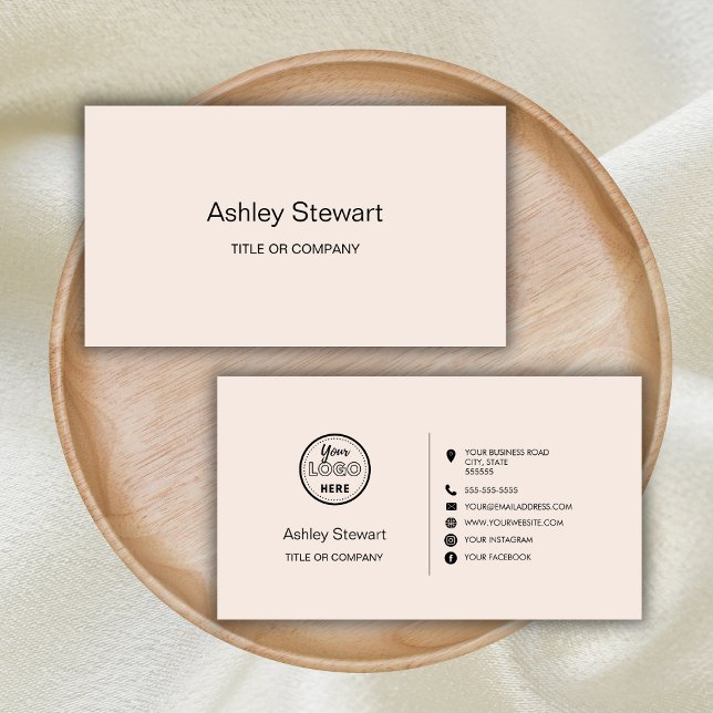 Berufliche Social-Media-Logos Moderne Rosa Trendy Visitenkarte (Von Creator hochgeladen)