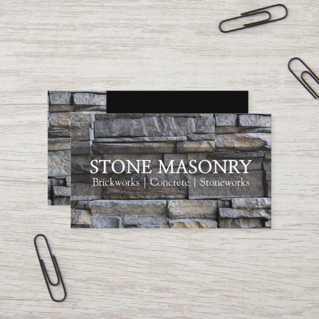 Berufliche Stone Mauerwerk Business Card Design Visitenkarte (Vorderseite/Rückseite Beispiel)