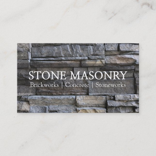 Berufliche Stone Mauerwerk Business Card Design Visitenkarte (Vorderseite)
