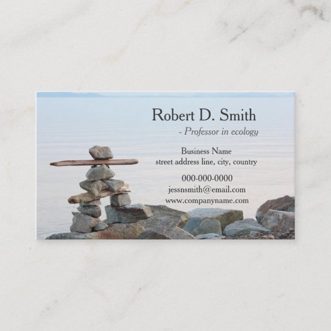 berufliche Strandsteinkunst Visitenkarte (Vorderseite)