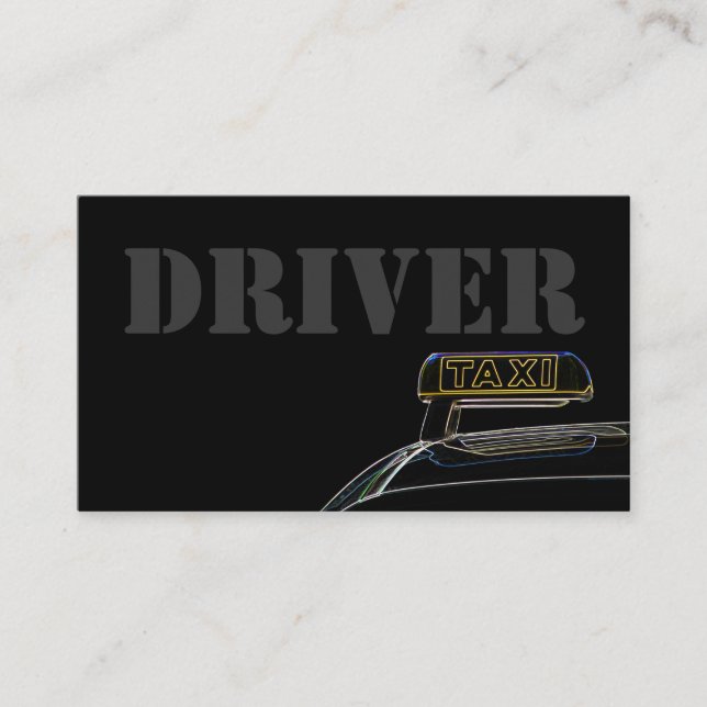Berufliche Taxifahrer-Visitenkarte Visitenkarte (Vorderseite)