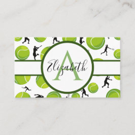Berufliche Tennis Coach Monogram Social Media Visitenkarte