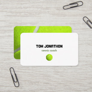 Berufliche Tennis Coach White Business Card Visitenkarte