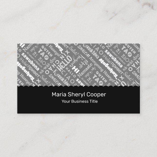 Berufliche Translator Business Card Visitenkarte (Vorderseite)