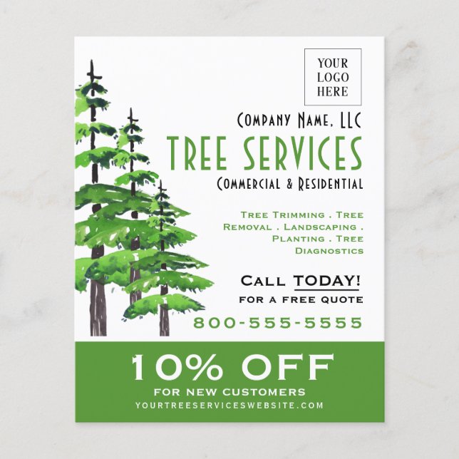 Berufliche Tree-Services für Ihre Logos Flyer (Vorne)