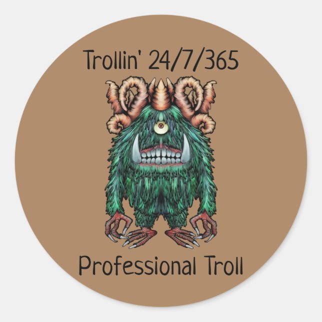 Berufliche Trolle Runder Aufkleber (Vorderseite)