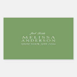 Berufliche Typografie Moss Green Rechteckiger Aufkleber