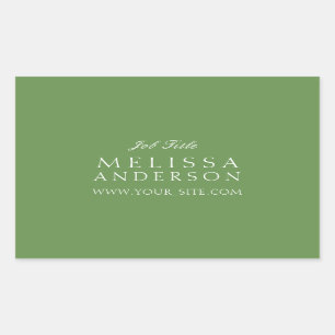 Berufliche Typografie Moss Green Rechteckiger Aufkleber