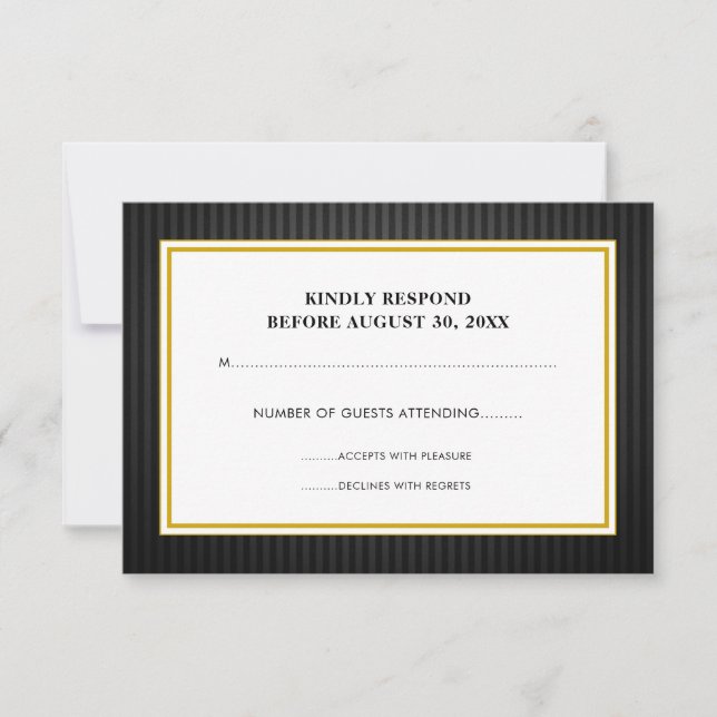 Berufliche UAWG für Black & Gold RSVP Karte (Vorderseite)