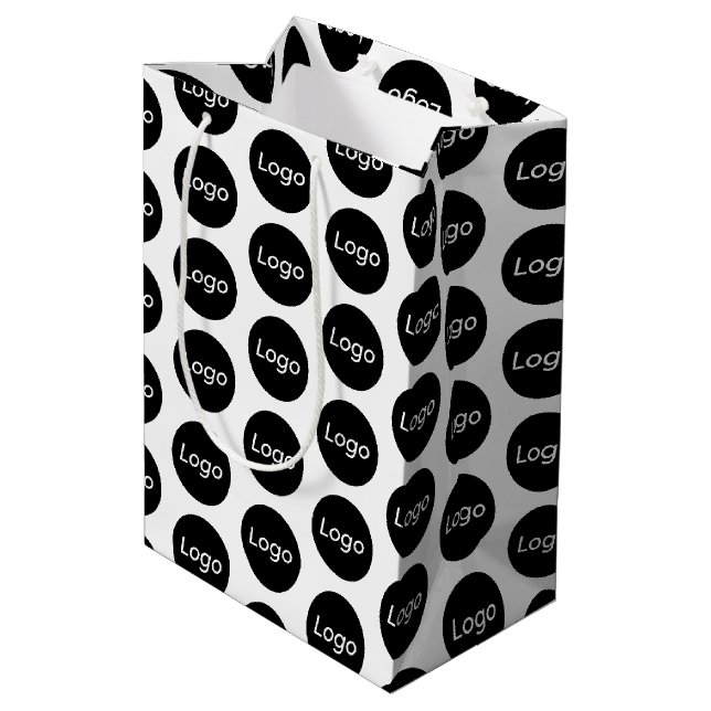 Berufliche Verpackung von Logos Mittlere Geschenktüte (Rückseite Schrägansicht)