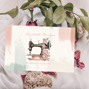 Berufliche Vintage Nähmaschine Pinselstrich Visitenkarte