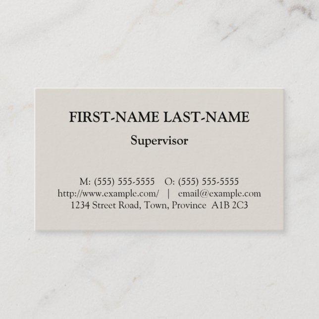 Berufliche Visitenkarte (Vorderseite)