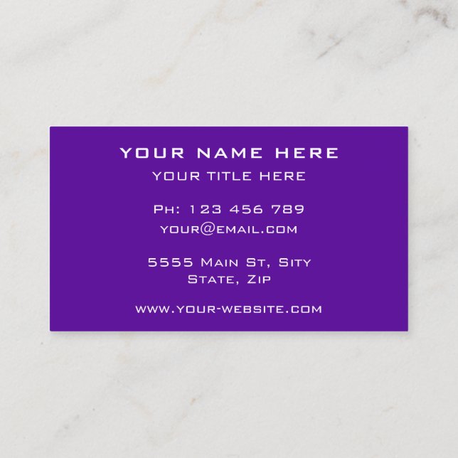 Berufliche Visitenkarte für benutzerdefinierte Log (Rückseite)