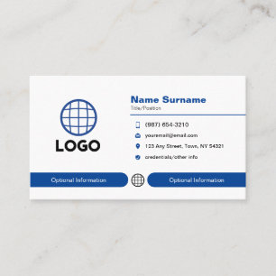 Berufliche Visitenkarte für kundenspezifische Logo
