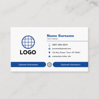 Berufliche Visitenkarte für kundenspezifische Logo