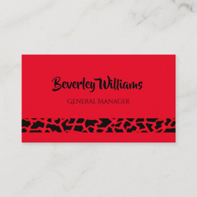 Berufliche Visitenkarte für Red Leopard (Vorderseite)