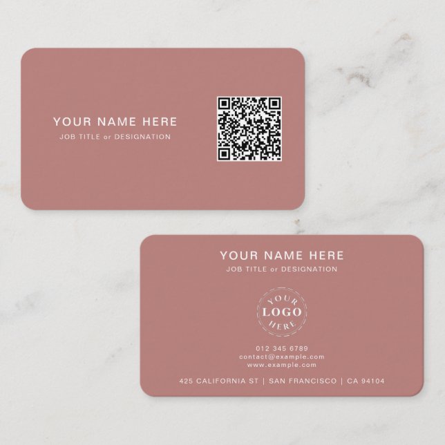Berufliche Visitenkarte mit QR-Code und Logo (Vorne/Hinten)