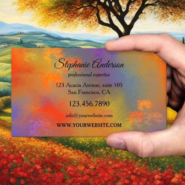 Berufliche Visitenkarte von Fine Art (A colorful business card featuring an abstract painting.)