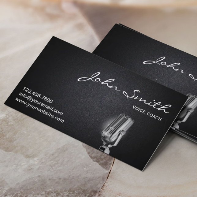 Berufliche Voice Coach Dunkle Business Card Visitenkarte (Von Creator hochgeladen)