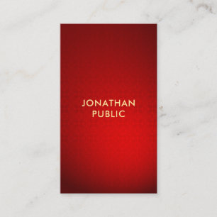 Berufliche Vorlage für Red Damask Gold Text Elegan Visitenkarte