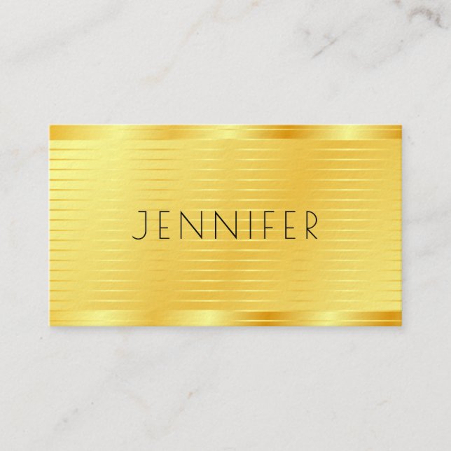 Berufliche Vorlage Modernes, elegantes Gold-Look Visitenkarte (Vorderseite)