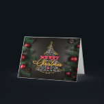 Berufliche Weihnachtsgrüße Feiertagskarte<br><div class="desc">Diese Beruflichen Weihnachts-Grüße-Karten sind perfekt für jeden,  der in diesem Jahr auf der Weihnachtskarte steht. Ein wunderschöner schwarzer Hintergrund mit Buchstaben,  der sagt: "Wir wünschen Ihnen ein frohes Weihnachtsfest und ein glückliches Neues Jahr",  umgeben von Kiefernnadeln,  Kiefernzapfen und roten Ornamenten.</div>