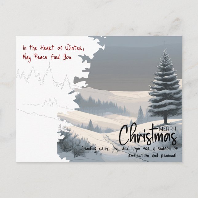 Berufliche Winterlandschaft Weihnachtsgeschäft Feiertagspostkarte (Vorderseite)