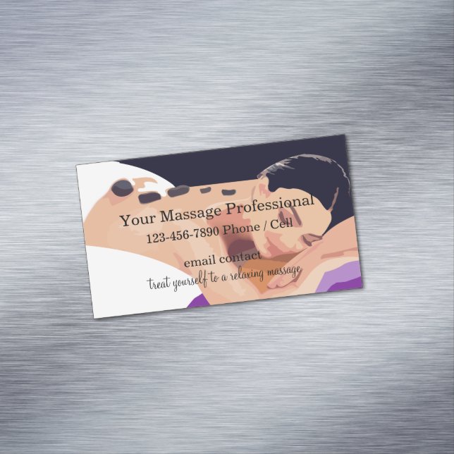 Berufliche wohltuende Massage Magnetische Visitenkarte (Beispiel)