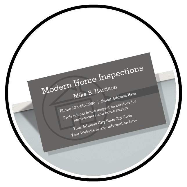 Berufliche Zuhause-Prüfung Modernes Design Visitenkarte (Home inspection business cards by Custom Business Templates)