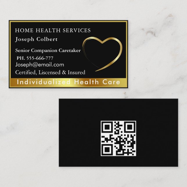 Beruflicher Arzt QR Code Gold Visitenkarte (Vorne/Hinten)