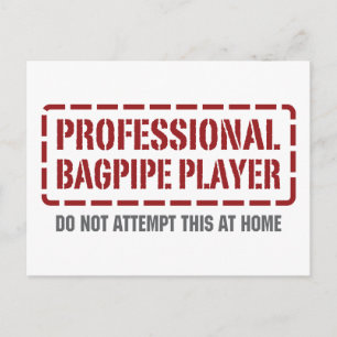Beruflicher Bagpipe-Player Postkarte