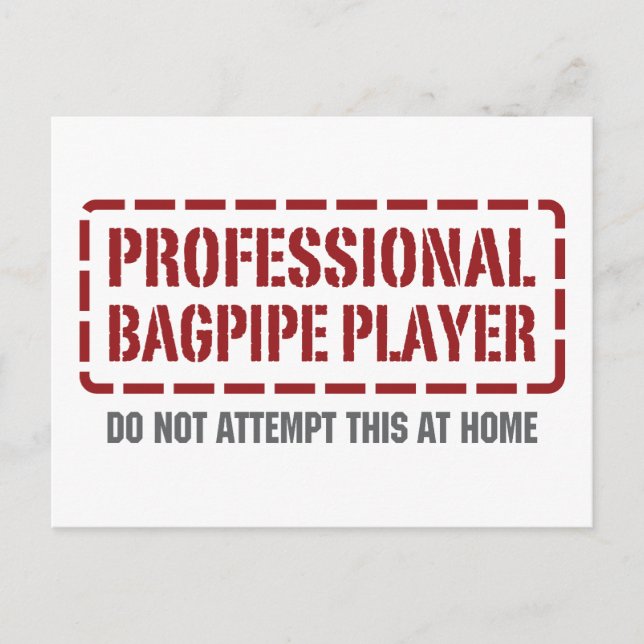 Beruflicher Bagpipe-Player Postkarte (Vorderseite)