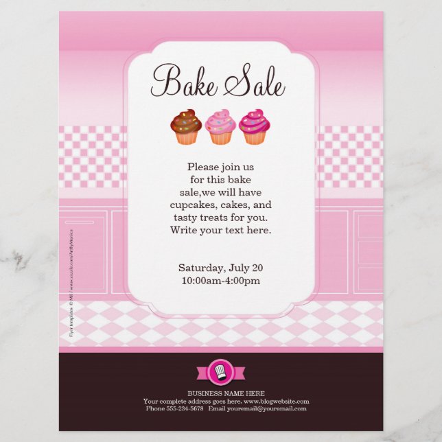 Beruflicher Bake Sale Flyer personalisiert (Vorne)