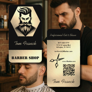 Beruflicher Barbershop Black&Gold Visitenkarte
