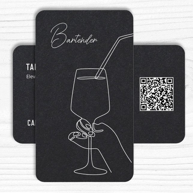 Beruflicher Barkeeper - QR Visitenkarte (Professional Bartender Custom QR Business Cards)