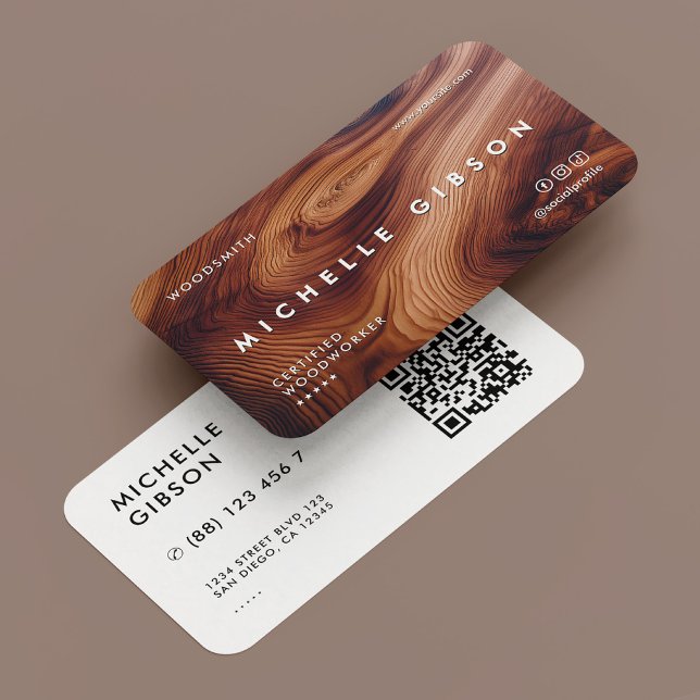 Beruflicher Bauauftragnehmer Visitenkarte (Minimal Forester Woodworking Carpentry Modern Business Card
)