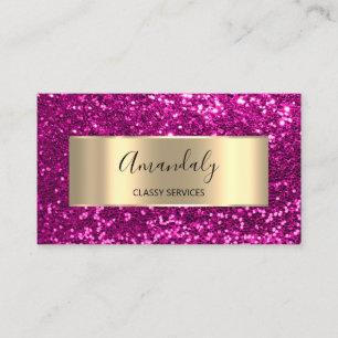 Beruflicher Beauty-Friseur Glitzer Pink Gold Visitenkarte