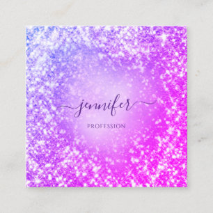 Beruflicher Beauty Makeup Künstler Glitzer Pink V Quadratische Visitenkarte