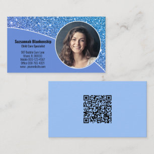 Beruflicher benutzerdefinierter Foto-Blue-QR-Code Visitenkarte