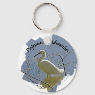 Beruflicher Birdwatcher White Egret Foto Vogelbeob Schlüsselanhänger