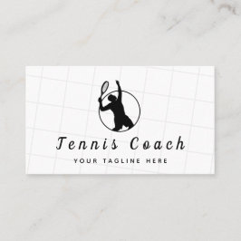 Beruflicher Black & White Tennistrainer Visitenkarte
