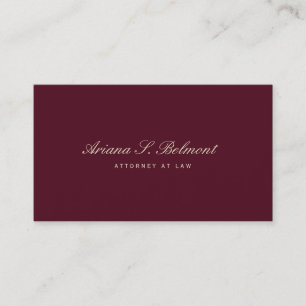 Beruflicher Burgund Elegant Anwalt Visitenkarte