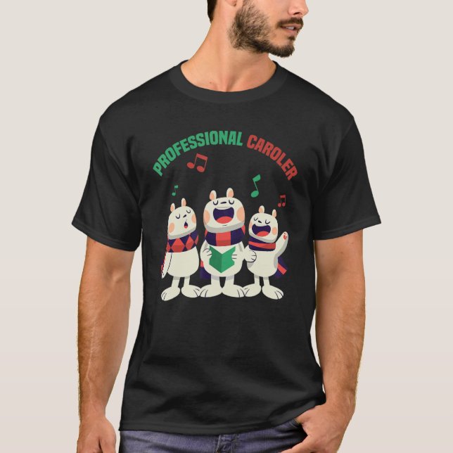 Beruflicher Caroler singt Ihr Herz aus T-Shirt (Vorderseite)