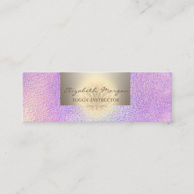 Beruflicher Charme, Lotus Blume Holografie Mini Visitenkarte (Vorderseite)
